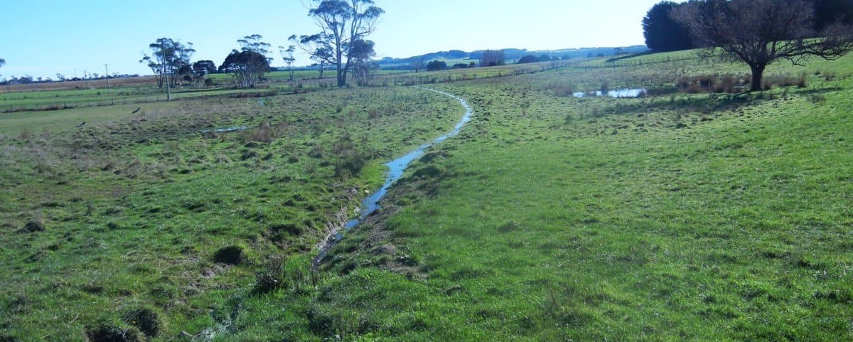 Figure 42. Surface spoon drains that provide little through-soil drainage.