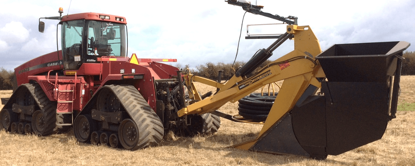 Figure 54. Trenchless drain plough in Tasmania. Photo by Greg Gibson